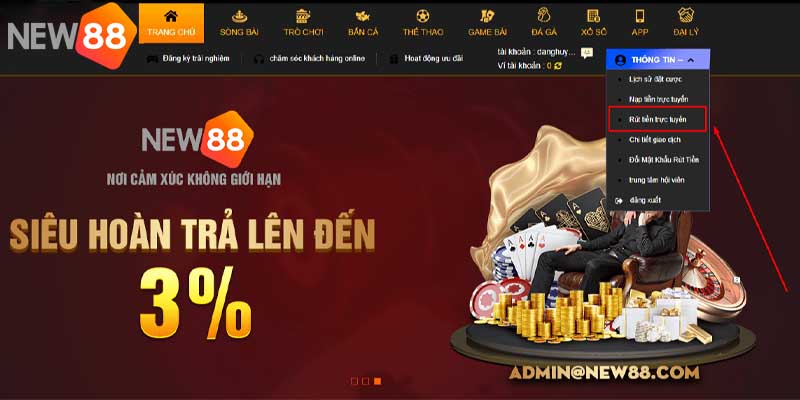 Rút tiền New88 và những điều kiện mà bạn cần nắm  
